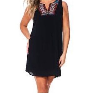 🎉 HOST PICK 🎉 NWOT Luxology Embroidered Beaded Black Gauze Boho Mini Dress
